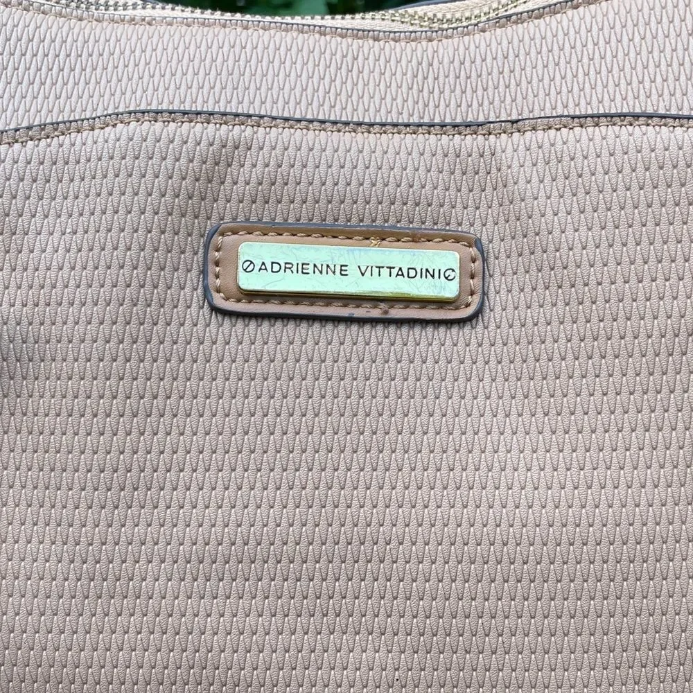 Adrienne Vittadini Beige Tan Laptop Tote Bag